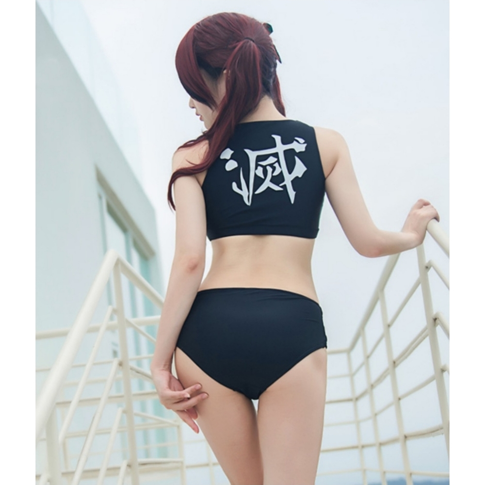 Women's Anime Style Swimsuit Demon Slayer Zipper Front Size XL NWOT